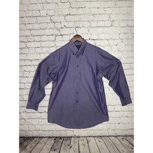 Stafford‎ Essentials The Blazer Shirt Mens Purple Button Down Size 16 34-35